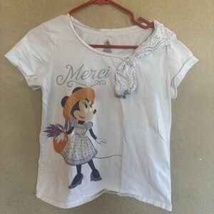 Disney Parks Minnie Mouse Merci French Lavender Graphic Tee White Large